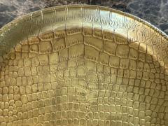 ART DECO ALLIGATOR PRINT EMBOSSED BRASS TRAY - 4336012