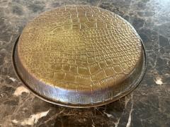 ART DECO ALLIGATOR PRINT EMBOSSED BRASS TRAY - 4336018