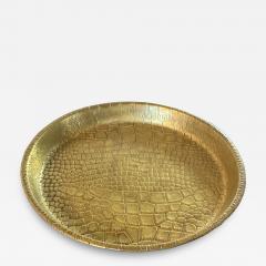 ART DECO ALLIGATOR PRINT EMBOSSED BRASS TRAY - 4344731