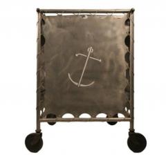 ART DECO ALUMINUM SAILBOAT ANCHOR AND SEAGULLS BAR CART - 3701940