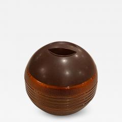 ART DECO AMBER GLASS AND BAKELITE SPHERE TOBACCO JAR - 2828560