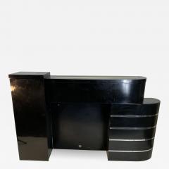 ART DECO ASYMMETRICAL FIREPLACE WITH CURVED CHROME BAND DESIGN - 1206120