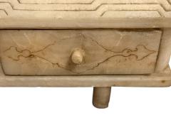 ART DECO BULL LION CARVED ALABASTER BOX WITH DRAWERS - 4466454