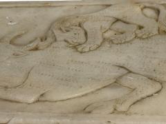 ART DECO BULL LION CARVED ALABASTER BOX WITH DRAWERS - 4466456