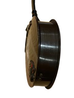 ART DECO CELLULOID LEATHER STRAP FLAPPER PURSE WITH FLOWER DETAIL - 4565387