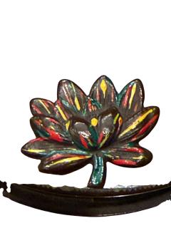 ART DECO CELLULOID LEATHER STRAP FLAPPER PURSE WITH FLOWER DETAIL - 4565391