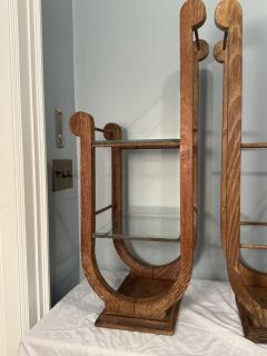 ART DECO CERUSED OAK TWO TIER SIDE TABLES PLANT STANDS - 4271267
