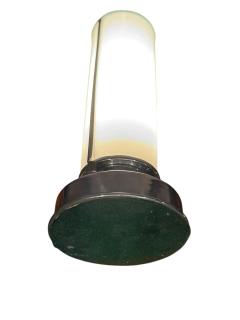 ART DECO CHROME WHITE GLASS CYLINDER ACCENT LAMP - 4577934