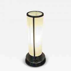 ART DECO CHROME WHITE GLASS CYLINDER ACCENT LAMP - 4578745