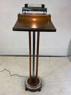 ART DECO COPPER AND CHROME ILLUMINATED RESERVATION STAND - 1807723