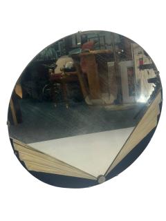 ART DECO ETCHED DESIGN ROUND MIRROR - 4698103