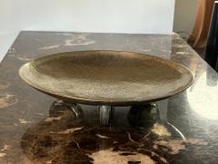 ART DECO HAMMERED SILVERPLATE THREE FOOTED BOWL - 4336002