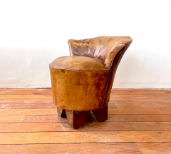 ART DECO LEATHER STOOL - 2851239