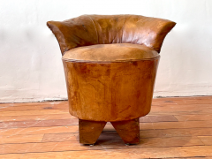 ART DECO LEATHER STOOL - 2851248