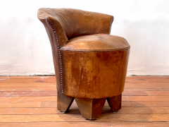 ART DECO LEATHER STOOL - 2851263