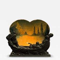 ART DECO LOVERS SERENADE ON FANCY BOAT ON LAKE MOTION LAMP - 4496030