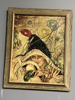 ART DECO MASQUERADE PARTY GIRL PAINTING - 4184064