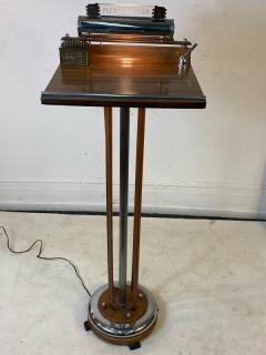 ART DECO MODERNIST ILLUMINATED COPPER AND CHROME RESERVATION STAND - 1807629