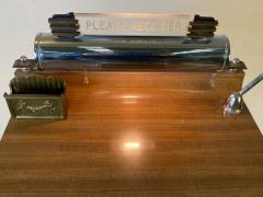 ART DECO MODERNIST ILLUMINATED COPPER AND CHROME RESERVATION STAND - 1807653