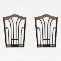 ART DECO PAIR OF BRONZE NEXT WINDOW BANK TELLER GATES - 4288539