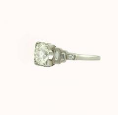 ART DECO PLATINUM 1 27CT EUROPEAN CUT EGL CERTIFIED ENGAGEMENT RING - 2621447