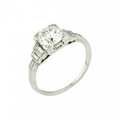 ART DECO PLATINUM 1 27CT EUROPEAN CUT EGL CERTIFIED ENGAGEMENT RING - 2624813