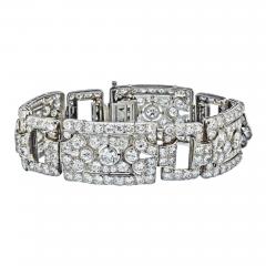 ART DECO PLATINUM 30 CARATS OLD EURO AND OLD MINE BRACELET - 2249904