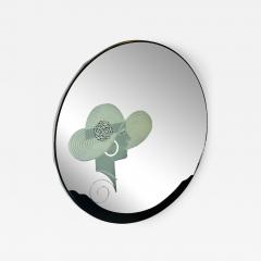 ART DECO REVIVAL MIRROR WITH CAMEO OF WOMAN WITH FANCY HAT - 3341514