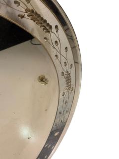 ART DECO ROUND ETCHED FLORAL MIRROR - 4711488