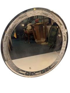 ART DECO ROUND ETCHED FLORAL MIRROR - 4716532