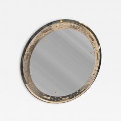 ART DECO ROUND ETCHED FLORAL MIRROR - 4716541