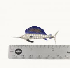 ART DECO SAILFISH BROOCH IN PLATINUM WITH DIAMONDS AND ENAMEL CIRCA 1930 - 2621100