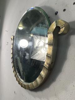 ART DECO SILVER LEAF WOOD MIRROR - 3645671
