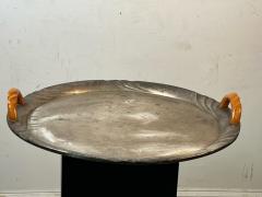 ART DECO SILVERPLATE AND BAKELITE SERVING PLATTER - 3047011