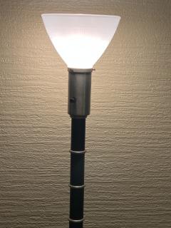 ART DECO SPUN ALUMINUM BLACK ENAMEL FLOOR LAMP - 3168075