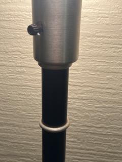 ART DECO SPUN ALUMINUM BLACK ENAMEL FLOOR LAMP - 3168078
