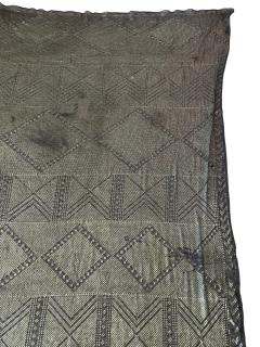 ART DECO STERLING SILVER PLATELETS ON FABRIC SCARF - 4410263