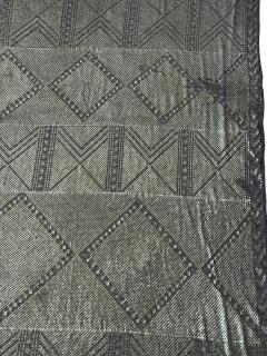 ART DECO STERLING SILVER PLATELETS ON FABRIC SCARF - 4410267