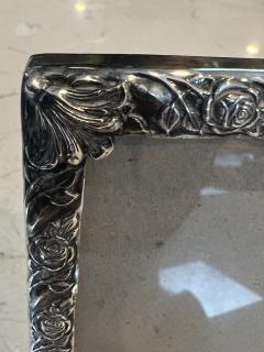 ART DECO STERLING SILVER ROSE DECORATED PICTURE FRAME - 3749036