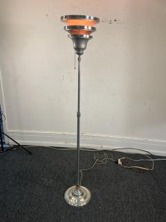 ART DECO TELESCOPING AND PIVOTING TRIPLE TIER CHROME TORCHIERE - 4095610