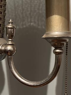 ART DECO WOVEN NICKELED BRONZE TRIPLE LIGHT TORCHIERE - 3355584