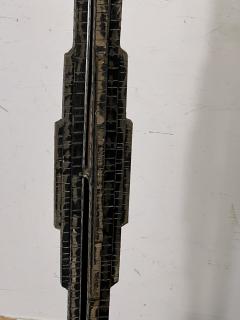 ART DECO WROUGHT IRON SKYSCRAPER DESIGN TORCHIERE LAMP - 4099889
