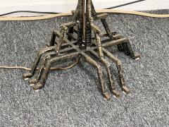 ART DECO WROUGHT IRON SKYSCRAPER DESIGN TORCHIERE LAMP - 4099893