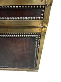 ARTS CRAFTS DESIGN NICKEL STUDDED BRASS FRAME TORTOISE FINISH STEAMER TRUNK - 4496628