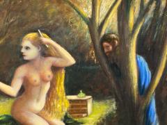 ATMOSPHERIC NUDE BATHING IN FOREST WITH WATCHERS PAINTING - 1569334