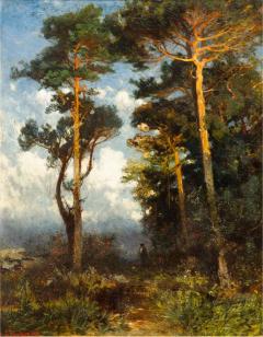 AUGUST SCHAEFFER VON WIENWALD Walking the Forest in the Evening 1874 August Schaeffer von Weinwald - 4459160