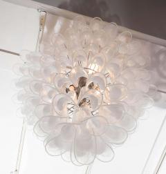 AV Mazzega Custom Huge Mazzega White and Clear Glass Petal Chandelier - 3127647