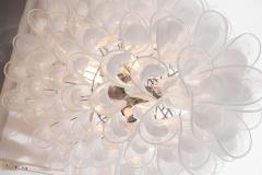 AV Mazzega Custom Huge Mazzega White and Clear Glass Petal Chandelier - 3127648