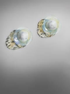 AV Mazzega Pair of Large Flush Mounts Wall Lights - 4618644