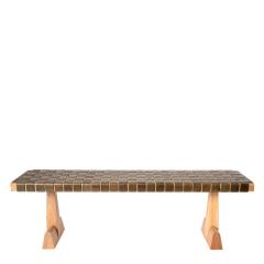 AX Bench by FINCH white oak and leather customizable  - 4625057